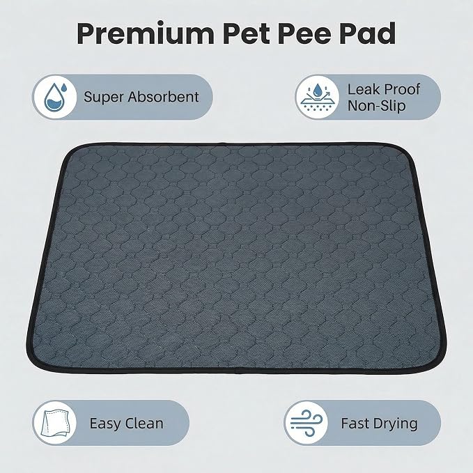 2 Pack Guinea Pig Cage Liners - Washable Guinea Pig Pee Pads, Waterproof Reusable & Anti Slip Guinea Pig Bedding Fast and Super Absorbent Pee Pad for Small Animals Rabbit Hamster Rat - Image 2