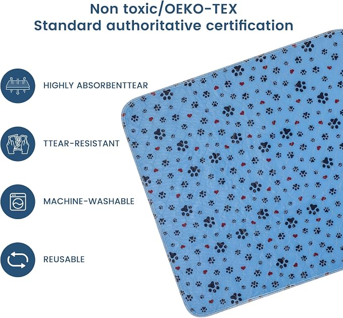 Washable Pee Pads for Dogs,2 Pack Extra Large 34"x36" Super Absorbent Reusable Puppy Pads,Non-Slip 100% Waterproof Dog Pee Pads,Pet Training Pads for Couch, Crate,Potty Training,Floor - Image 3