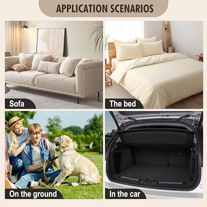 Genina Waterproof Couch Cover, Washable Anti-Slip 51 inch Loveseat Sofa Covers with 2 Cushions, Sectional Couch Covers for Pets Friendly, Sofa Slipcovers for Dogs Cats, (51inch/Beige) - Image 6