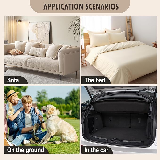 Genina Waterproof Couch Cover, Washable Anti-Slip 51 inch Loveseat Sofa Covers with 2 Cushions, Sectional Couch Covers for Pets Friendly, Sofa Slipcovers for Dogs Cats, (51inch/Beige) - Image 6