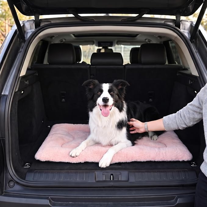 Dog Bed 36" for Metal Crate Pad,Washable Sleeping Mat for Medium/Large Pets | Soft faux rabbit fur, non-slip,machine wash/dry, plush cushioning, for crates, floors & travel, multiple sizes for all breeds - Image 9