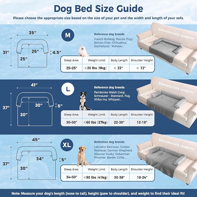 Calming Large Dog Couch Bed, Waterproof Memory Foam with Durable Cooling Mats, Washable Removable Cover Protector for Sofa, Bedside, Gift, 41 x 37 Inches, Cooling Grey - Image 5