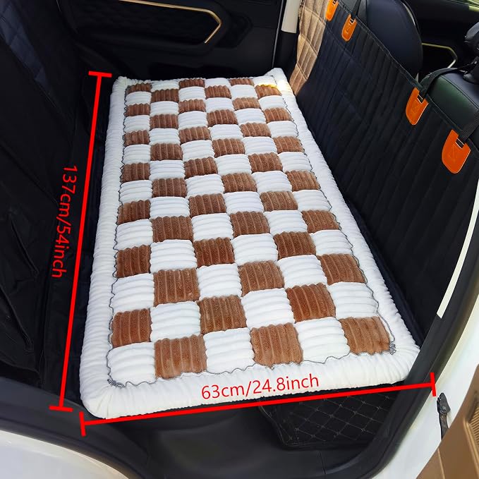 Dog Bed for Car Back Seat, Non-Slip Backseat Pet Mat for Trucks & SUVs | Plaid Flannel, Quilted PP Cotton Filling, Non-Slip Backing, Machine Washable, Fits Backseat Extenders, Trucks & SUVs - Image 3