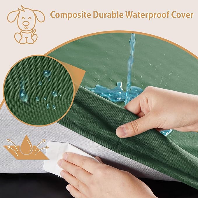 BFPETHOME Outdoor Waterproof Dog Bed for Large Dogs, Washable Cover, 42" | Outdoor & Indoor Use, Waterproof, For Medium, Large, Extra Large Dogs, Orthopedic, Egg Crate Foam, Up to 90 lbs - Image 3
