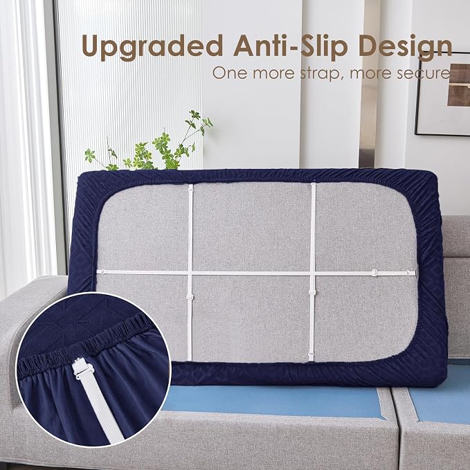 Genina Waterproof Couch Cushion Covers for Pets Washable Sofa Seat Covers | Non Slip,Stretch Jacquard Fabric,Pet Hair & Scratch Protection,Easy Installation,Furniture Protector,Sofa Cover - Image 6
