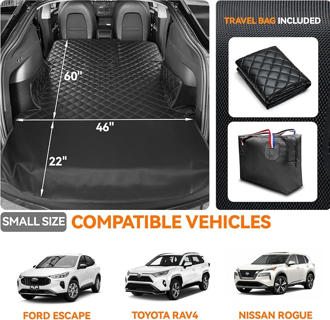 Heavy-Duty Leather SUV Cargo Liner for Fold Down Split Seats, Armrest Pass-Through Compatible, Pet-Friendly, Ideal for Dogs - Image 5