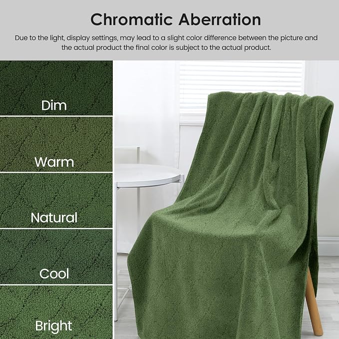 JML Pack of 4 Large Bath Towels, 30"x60", Olive-Green | Hanging Loop, Super Soft, Absorbent, Lint Free, Fade Resistant, Lightweight, Quick Dry, Use for SPA , Sauna, Salon Hair Wrap - Image 8