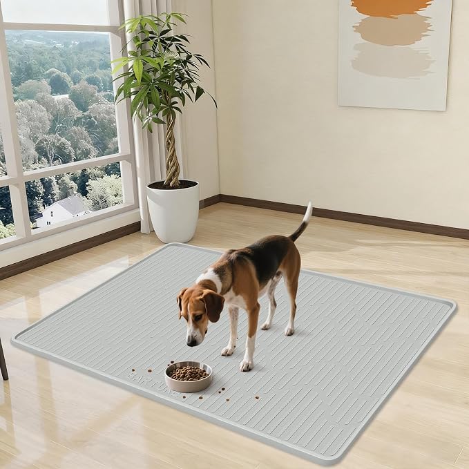 Silicone Cat & Dog Food Mat 27" x 27" Pet Feeding Mat for Food and Water | Extra Large Pet Foof Mat with Raised Edges, BPA-Free, Non-slip, Waterproof Bowl Mat for Small, Medium & Large Pets - Image 8