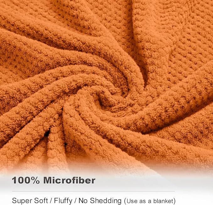 Smuge Extra Large Bath Towel Sheet Set 35x70 Inches - Oversized Highly Absorbent Towels Set,Jumbo Microfiber - Quick Dry, Lightweight,Super Soft for Bathroom,Hotel,SPA,Pack of 4 (Orange Red) - Image 3