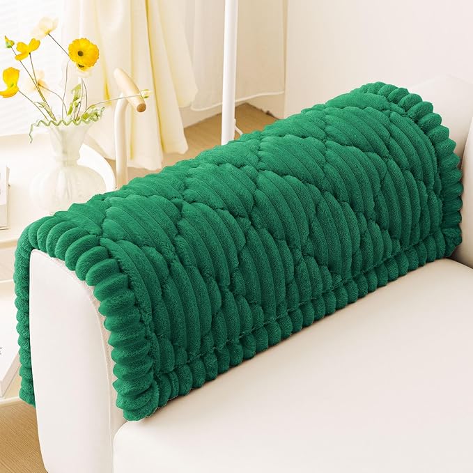 Smiry Couch Cover for Dogs Washable, Non Slip Fuzzy Pet Sofa Protector | Soft Thick Furniture Cover for Sofa, Loveseat and Sectional, Scratch & Pet Hair Resistant (Emerald Green, 27.6" x 27.6") by Smiry