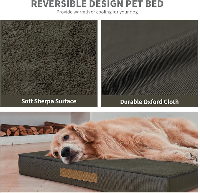 Outdoor Waterproof Orthopedic Dog Bed for Medium Size Dogs | Egg Crate Foam for Joint Support, Fits 36x23 Crates, TPU Waterproof Layer, Machine Washable 1680D Oxford Cover, Up to 50 lbs - Image 5