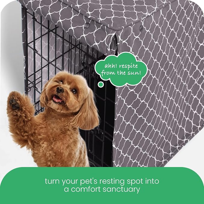 Molly Mutt Clark Gable Dog Crate Cover, 100% Cotton Canvas Cover with 2 Roll-Up Panels, Ideal for Dog or Cat Crate, Durable, Washable, and Free of Harmful Chemicals, 30" x 21" x 24" - Image 7