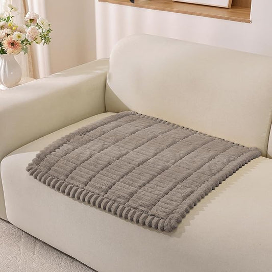 Fuzzy Pet Couch Covers for Dogs Washable, Thick Couch Covers for 2 Cushion Sofa Pet Friendly, Non Slip Plush Dog Couch Cover for for Sectional, Loveseat (Espresso, 27.6" x 27.6") by CYCMACOHOME