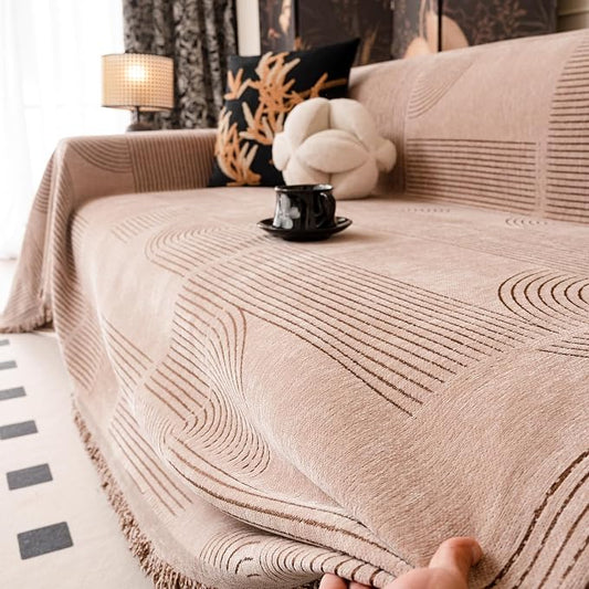 ROOMLIFE Couch Cover Boho Sofa Covers for 3 Cushion Couch Washable, Furniture Protector Sofa Couch Cover for Dogs, Soft Breathable Sofa Slipcover, Couch Throw Blankets with Tassels 71''X150'' by ROOMLIFE