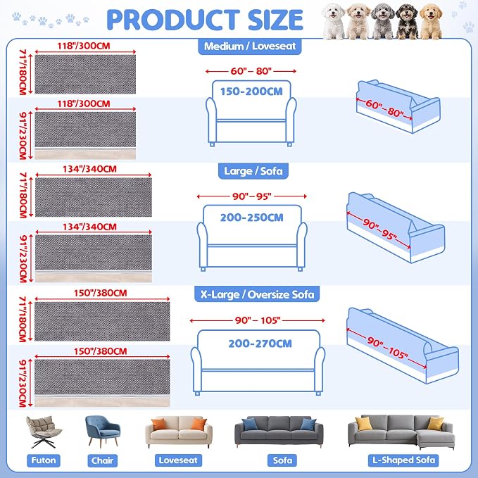 Loiion 100% Double-Sided Waterproof Dog Sofa Cover - Anti-Slip, Leakproof Couch Cover, Pet-Friendly Couch Protectors for Puppy, Large Dog, Kids and Pets 118"X91" - Image 7