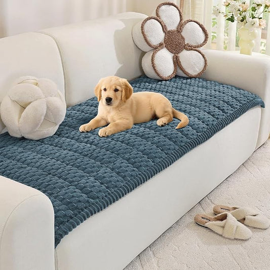 Royhom Couch Cover for Dogs Washable, Soft Thick Pet Couch Covers for Sofa, Pawcart Couch Protector Pet Friendly, Furniture Covers Dog Mat for Couches and Sofas (Blue, 27.6 x 70.9 Inch) by Royhom