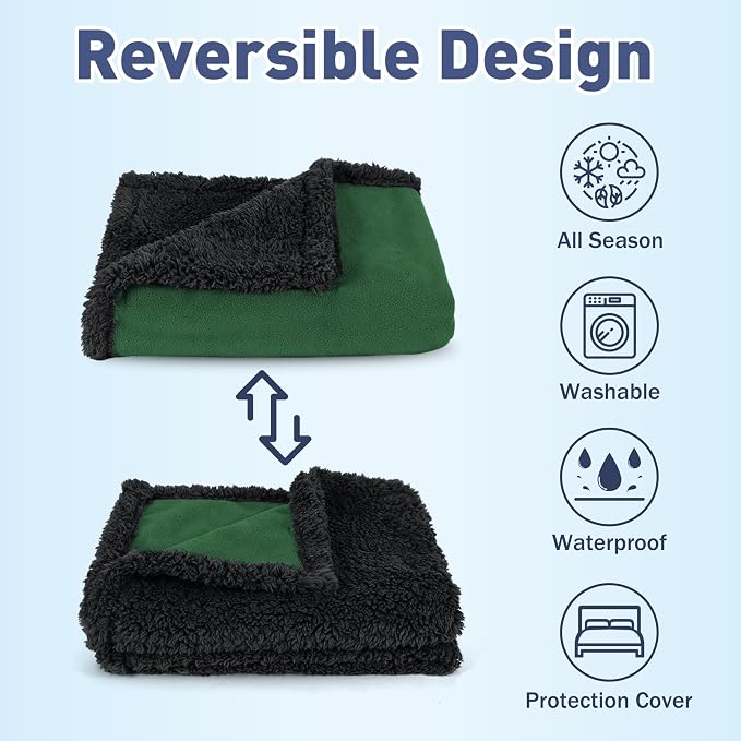 Kritter Planet Waterproof Reversible Pet Blanket for Dogs and Cats | 60 x 80 Inch, Waterproof Cover for Sofa and Bed, Washable Protection Against Fur, Dirt, Scratches and Everyday Messes - Image 2