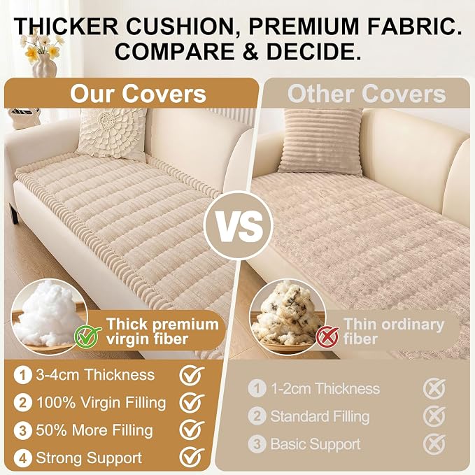 Smiry Couch Cover for Dogs, Non Slip Washable Sofa Protector for Pets | Soft Furniture Cover for Leather & Fabric Couches, Cozy Protect Against Fur, Dirt & Messes, Pet Friendly, 27.6"x70.9" - Image 4
