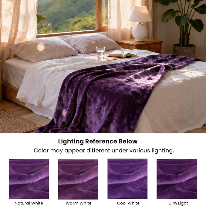 gogobunny Waterproof Blanket for Dogs and Cats, Reversible Flannel Double-Sided Furniture Protector for Couch Sofa Bed Against Spills & Pet Fur (60" x 80", Dark Purple/Light Purple) - Image 5