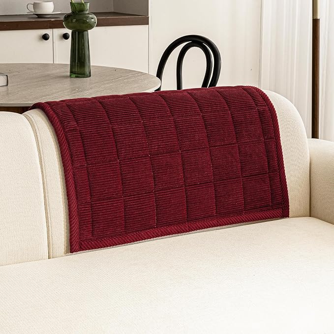 Couch Covers for Dogs Washable, Non Slip Couch Covers for Loveseat Sofa Pet Friendly, Soft Fuzzy Sofa Covers for Pet, Dog Couch Cover Furniture Protector(1PC,Burgundy,27.6"x27.6") - Image 2