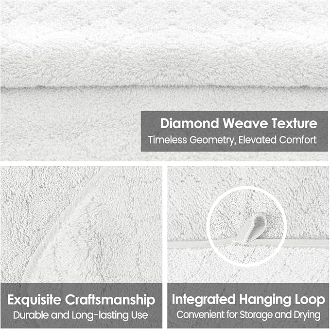 JML Microfiber Bath Towels Set of 2, 30 in x 60 in, White | Hanging Loop, Super Soft, Absorbent, Lint Free, Fade Resistant, Lightweight, Quick Dry, Use for SPA , Sauna, Salon Hair Wrap - Image 4
