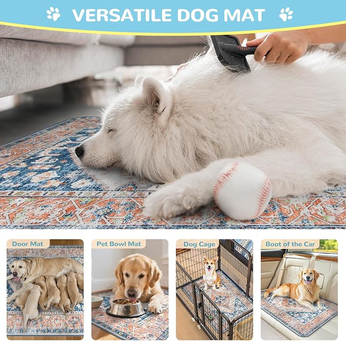 Lahome Super Absorbent & Leakproof Washable Dog Pee Pads - 2 Pack Value Set - Waterproof, Non-Slip Reusable Pads for Puppy Training, Crates & Whelping (24"x24", Beige Blue) - Image 3