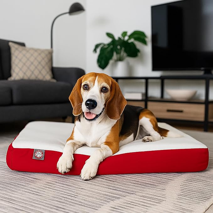 Majestic Pet 34x24x3 Inch Red Orthopedic Memory Foam Rectangle Dog Bed – Medium Size Crate Dog Bed for Dogs with Joint Pain, Arthritis – Durable Pet Mattress with Egg Crate Foam, Washable Cover - Image 8