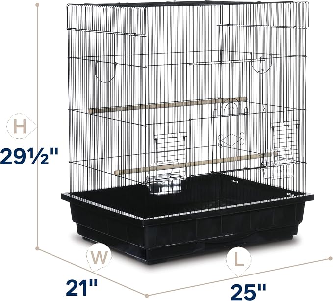 Prevue Pet Products Square Top Parakeet Cage, Black 25.0" L x 21.0" W x 29.5" H - Image 4