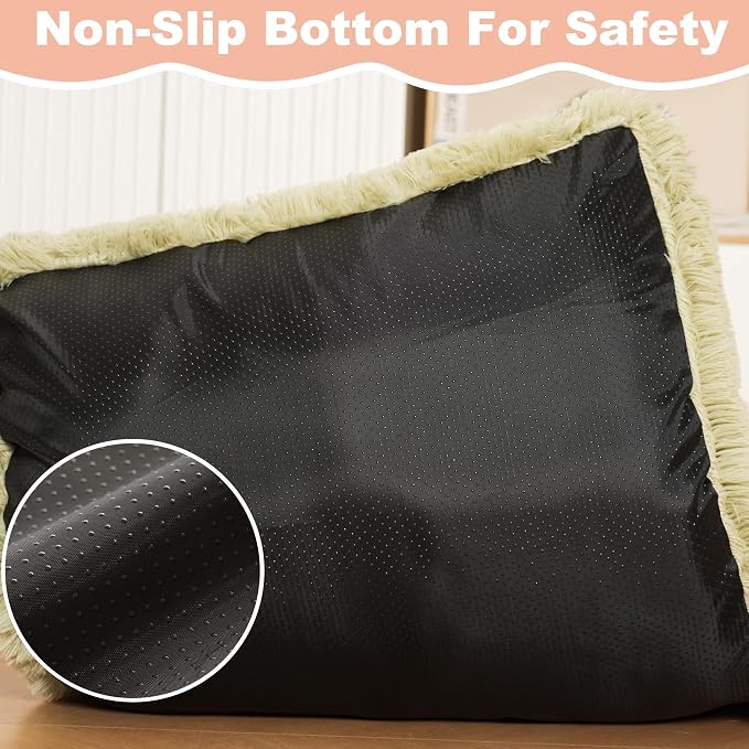 Bedfolks Waterproof Dog Crate Pad, Plush Dog Kennel Bed with Removable Cover, Faux Fur, Washable, 23"x18", Sage Green - Image 6