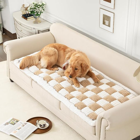Couch Cover for Sofa, Sectional Couch Cover for Dogs, Sofa Cover Washable, Cushion Cover Blanket Pad Bed Mat for Pets, Fleece Furniture Protector, Camel, 27.6x70.9in by Unknown