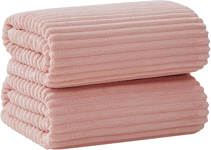2 Piece Bath Sheets, 40"x80" Microfiber Bath Towels, Pink | Extra-large size, Quick dry, Highly Absorbent, Lint Free，shower towels for bathroom gym spa，Big and Tall users by NALIVO