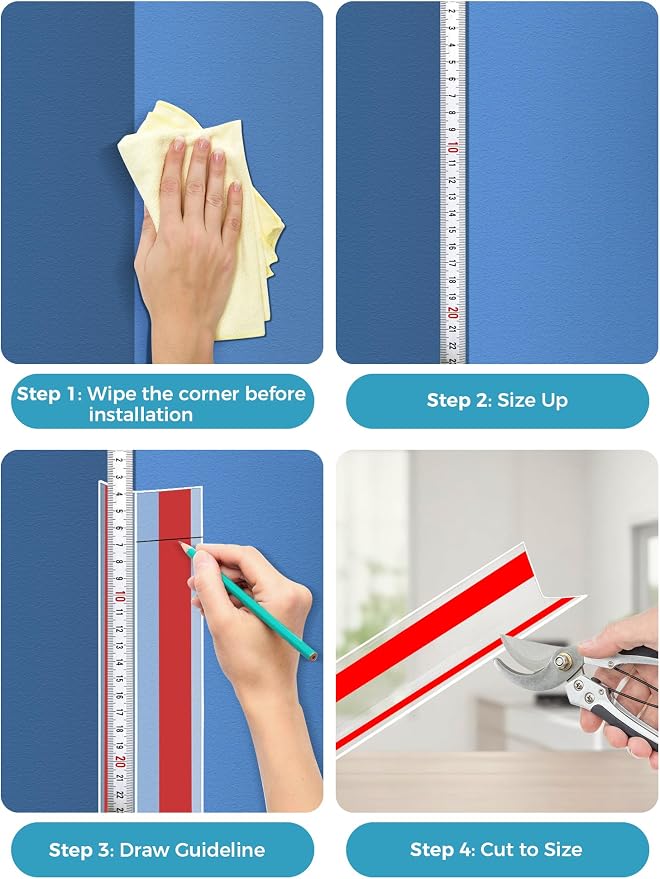 MONOID Wall Corner Protector, 2 PCS Furniture Edge Protection, PC Anti-Bump Guards Avoid Scratching Corner Trim for Door Frame, Table, Countertop, Stair, Self-Adhesive, Clear, 1.97IN×47.24IN/5CM×120CM - Image 4