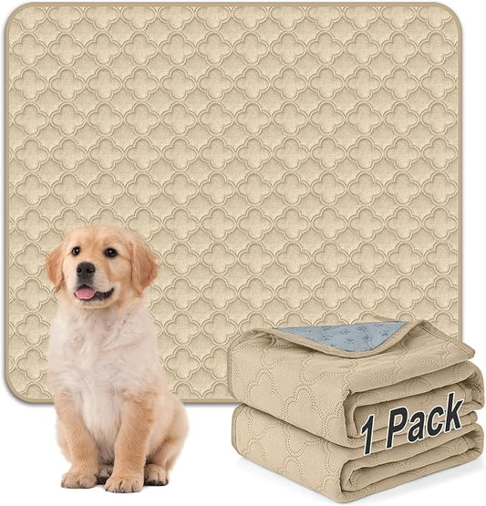 FunFurry Washable Pee Pads for Dogs - 1 Pack Reusable Pee Pads，Waterproof Puppy Pads，Pet Training Pads，Super Absorbent with Dog Paw Shape Non-Slip Backing (Cream, 72" X 72" - 1 Pack) by FUNUPFURRYLIFE