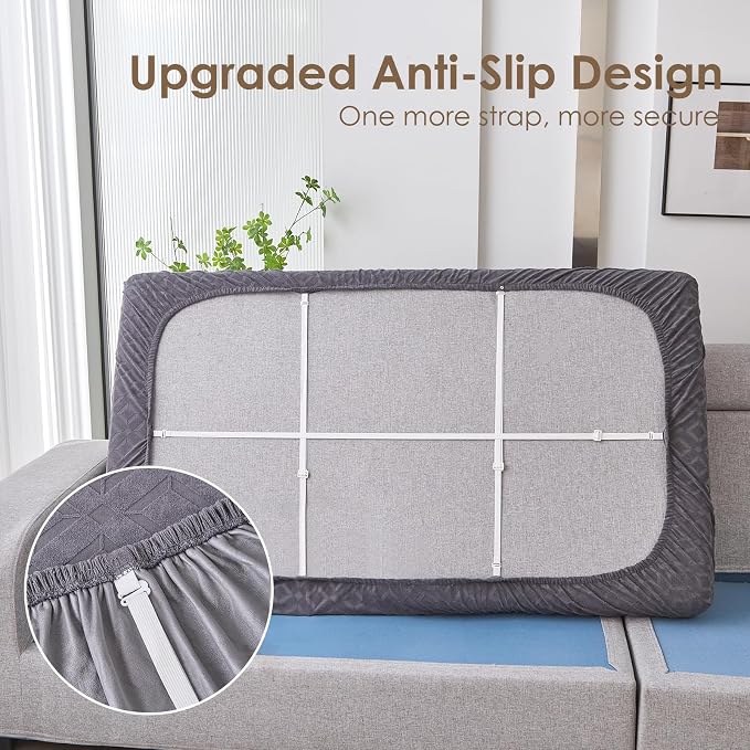 Genina Waterproof Couch Cushion Covers for Pets Washable Sofa Seat Covers | Non Slip,Stretch Jacquard Fabric,Pet Hair & Scratch Protection,Easy Installation,Furniture Protector,Sofa Cover - Image 4