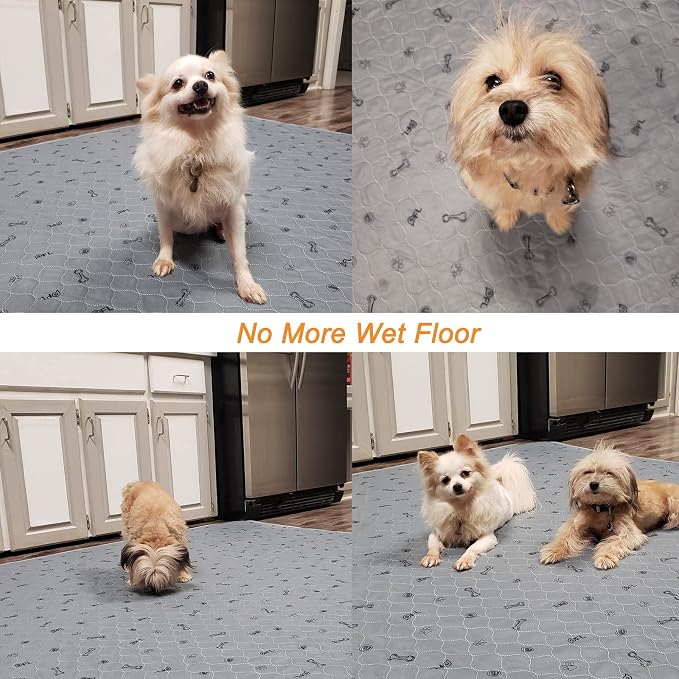 Washable Pee Pads for Dogs, 2Pack Puppy Pads Washable,Absorbent Reusable Whelping Pads, Non-Slip Dog Mats with Bone Print for Floor Protector, Couch Cover, Crate, Potty Training 36x36 - Image 6