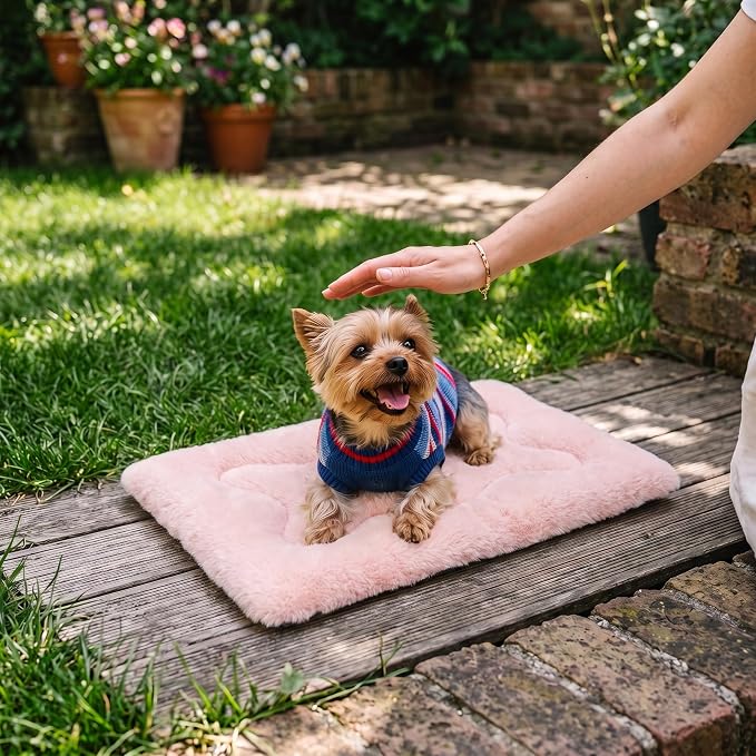 Dog Bed 22" for Metal Crate Pad, Washable Kennel Mat for Small Puppy & Cats | Soft faux rabbit fur, non-slip,machine wash/dry, plush cushioning, for crates, floors & travel, multiple sizes for all breeds - Image 8