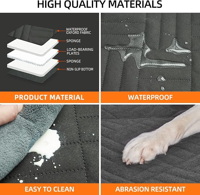 YJGF Hard Bottom Dog Car Seat Cover for Back Seat,Seat Extender for Dogs | Strong Support,More Rest Space,Waterproof, Scratch Resistant,Car Seat Protector,Dog Hammock for Car/SUV/Small Truck - Image 5