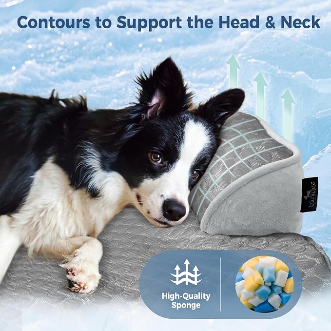 Calming Large Dog Couch Bed, Waterproof Memory Foam with Durable Cooling Mats, Washable Removable Cover Protector for Sofa, Bedside, Gift, 41 x 37 Inches, Cooling Grey - Image 3