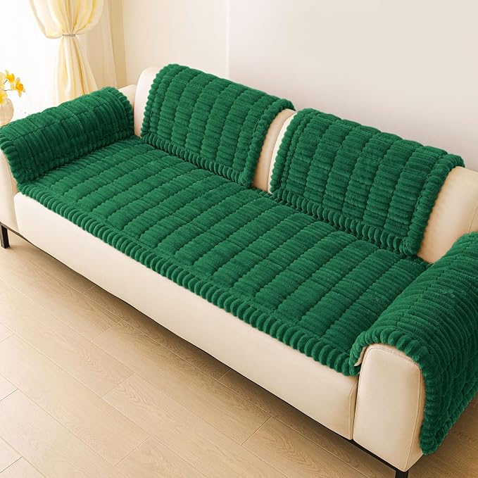 hyha Couch Cover for Dogs, Washable Non Slip Plush Flannel Sofa Protector | Thick Flannel, Silicone Anti-Slip Backing, Pet Hair & Scratch Protection, Fits Sofa & Loveseat (27.6" x 82.7") - Image 9