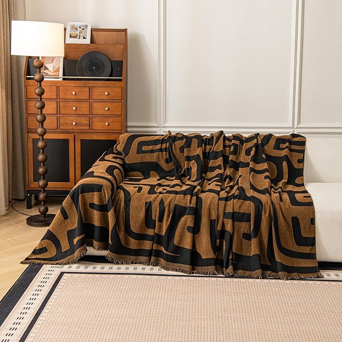 ROOMLIFE Couch Cover 3 Cushion Sofa, Washable Non Slip Furniture Sofa Protector Cover, Soft Chenille Sofa Slipcovers Sectional L Shape Dogs Couch Cover Throw Blanket with Tassels 71''X134'' - Image 7