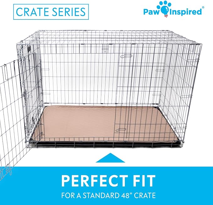 Paw Inspired Washable Crate Liners for Dogs, 47x29 Inch, 2 Pack | Fits 48 Inch Kennels, Leakproof, Non-Slip Pee Pads, Reusable Puppy Pads for Potty Training, Whelping, Waterproof Pet Mat - Image 5