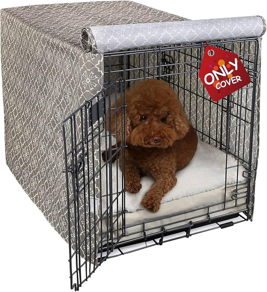 Explore Land Pattern Dog Crate Cover for 36 Inches Wire Cage, Heavy-Duty Polyester 1 2 3 Doors Standard Metal Pet Kennel Enclosure (Vintage Violet) by ExploreLand