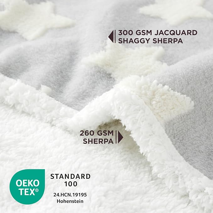LE SURE Waterproof Dog Blankets for Medium Dogs Cute 3D Jacquard,30x40 | Puppy Blanket for Cat Aesthetic Gift, Warm Soft Sherpa Throw Washable, Reversible Pet Couch Protector, Galaxy Grey - Image 3
