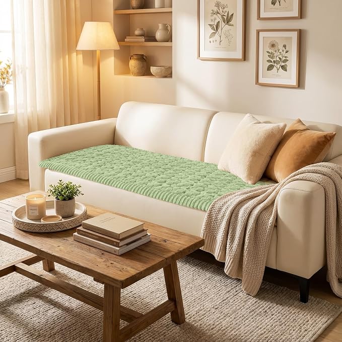 Smiry Non Slip Couch Covers for Dogs, Scratch Resistant Pet Sofa Protector | Machine Washable Soft Fuzzy Thick Furniture Cover for Sofa Loveseat Sectional Large Dogs, Sage Green, 27.6" x 27.6" - Image 2