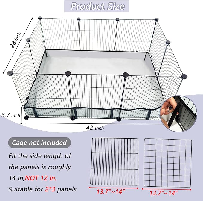 DZWLKJ Guinea Pig Cage Liner, Waterproof and Washable Base, 28"X42" - Image 2