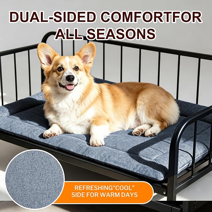 Dog Bed Mat, Reversible Crate Pad & Cute Dog Bed - Machine Washable Kennel Mat with Ultra Soft for Medium Dogs - Image 8