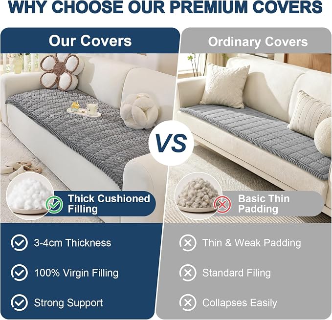 OstepDecor Couch Cover for Dogs, Washable Non Slip Sofa Cover for Pets, Soft Couch Covers for Sofa, Loveseat and Sectional, Furniture Protector Against Pet Hair & Scratches (35.4" x 94.5", Grey) - Image 7