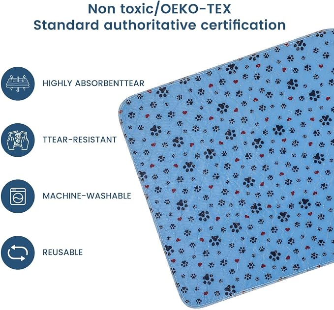 Washable Pee Pads for Dogs,2 Pack Extra Large 36"x54" Super Absorbent Reusable Puppy Pads,Non-Slip 100% Waterproof Dog Pee Pads,Pet Training Pads for Couch, Crate,Potty Training,Floor - Image 3