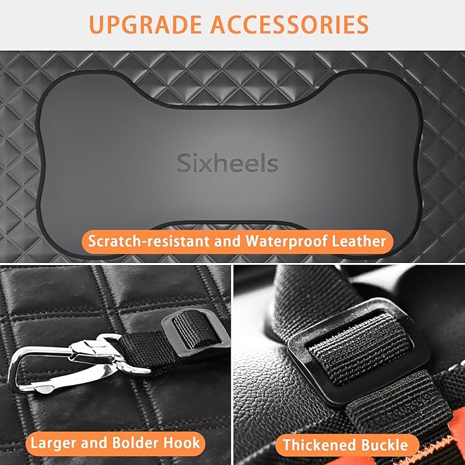 Dog Back Seat Cover Hard Bottom Truck Back Seats Protector, Large Backseat Extender for Dogs, Car Pet Rear Seat Covers Waterproof Dog Hammock Travel Accessories for Truck - Image 3
