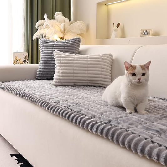 Couch Cover for Sofa, Sectional Couch Cover for Dogs, Sofa Cover Washable, Cushion Cover Blanket Pad Bed Mat for Pets, Fleece Furniture Protector, Grey, 23.6x23.6in by Unknown